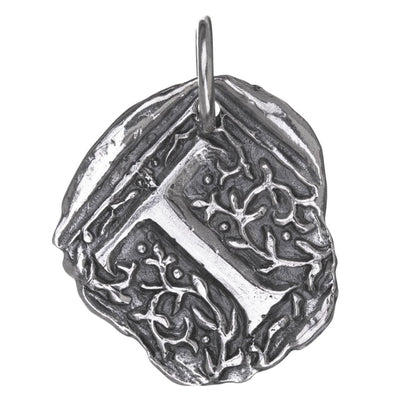 Waxing Poetic Square Insignia Sterling Silver Charm - Letter T