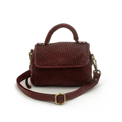 Lily Woven Minibag in Bordeaux - Front