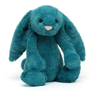 Jellycat Bashful Bunny in Mineral Blue Front View