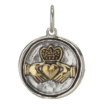 Waxing Poetic Wing & A Prayer Sterling Silver and Brass Claddagh Charm 