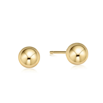 Classic Ball Stud 8mm Earrings - Gold