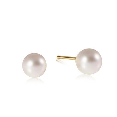Classic Ball Stud 8mm Earrings - Pearl