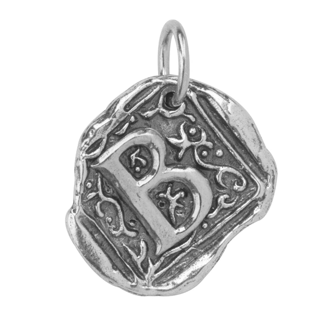 Waxing Poetic Square Insignia Sterling Silver Charm - B – The