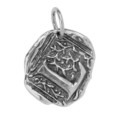 Waxing Poetic Square Insignia Sterling Silver Charm Letter L